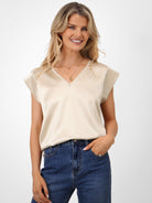 Kate & Pippa Freya Top In Champagne-Kate & Pippa Autumn/Winter Ladies Clothing