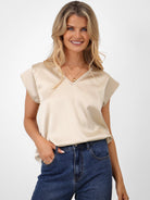 Kate & Pippa Freya Top In Champagne-Kate & Pippa Autumn/Winter Ladies Clothing