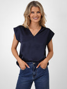 Kate & Pippa Freya Top In Navy-Kate & Pippa Autumn/Winter Ladies Clothing