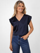 Kate & Pippa Freya Top In Navy-Kate & Pippa Autumn/Winter Ladies Clothing