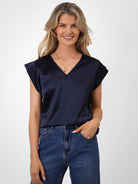 Kate & Pippa Freya Top In Navy-Kate & Pippa Autumn/Winter Ladies Clothing