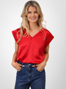 Kate & Pippa Freya Top In Red-Kate & Pippa Autumn/Winter Ladies Clothing