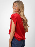 Kate & Pippa Freya Top In Red-Kate & Pippa Autumn/Winter Ladies Clothing