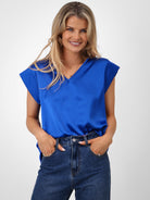 Kate & Pippa Freya Top In Royal Blue-Kate & Pippa Autumn/Winter Ladies Clothing