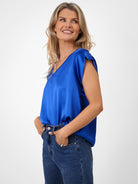 Kate & Pippa Freya Top In Royal Blue-Kate & Pippa Autumn/Winter Ladies Clothing
