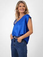 Kate & Pippa Freya Top In Royal Blue-Kate & Pippa Autumn/Winter Ladies Clothing