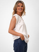 Kate & Pippa Freya Top In White-Kate & Pippa Autumn/Winter Ladies Clothing