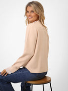 Kate & Pippa Gracie Knit Jumper In Beige-Kate & Pippa Autumn/Winter Ladies Clothing