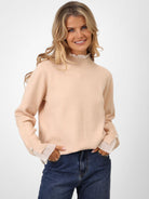Kate & Pippa Gracie Knit Jumper In Beige-Kate & Pippa Autumn/Winter Ladies Clothing