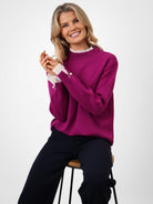 Kate & Pippa Gracie Knit Jumper In Plum-Kate & Pippa Autumn/Winter Ladies Clothing