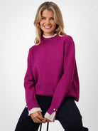 Kate & Pippa Gracie Knit Jumper In Plum-Kate & Pippa Autumn/Winter Ladies Clothing