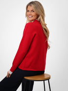 Kate & Pippa Gracie Knit Jumper In Red-Kate & Pippa Autumn/Winter Ladies Clothing