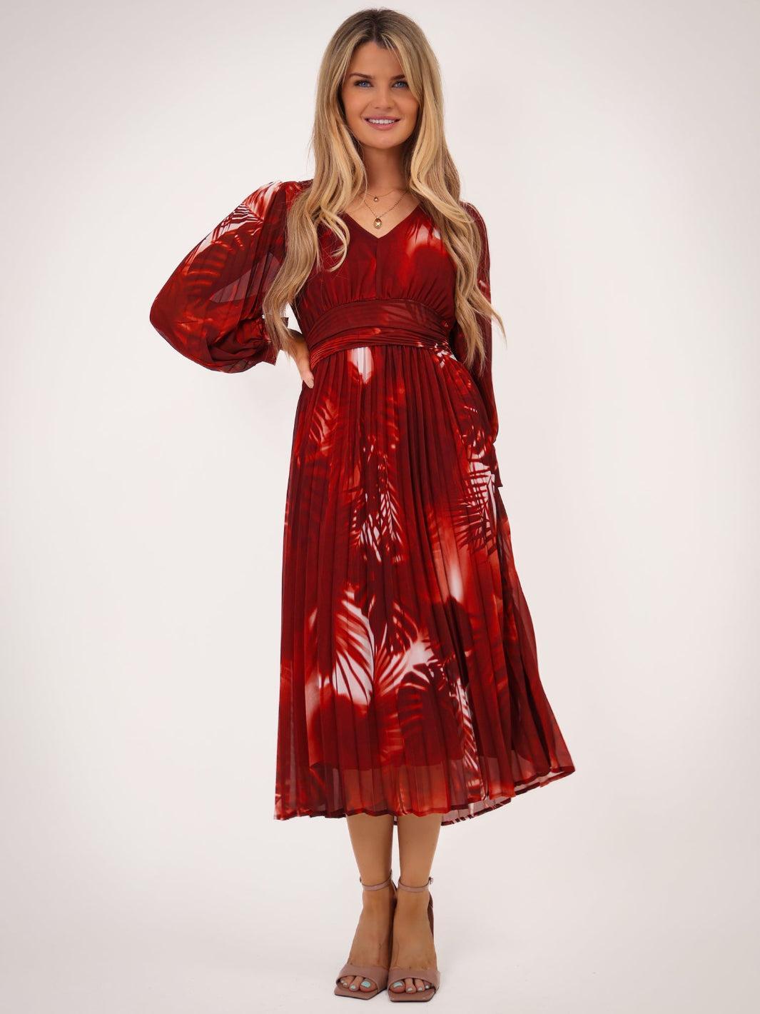 Kate & Pippa Hannah Dress In Red Print-Kate & Pippa Autumn/Winter Ladies Clothing