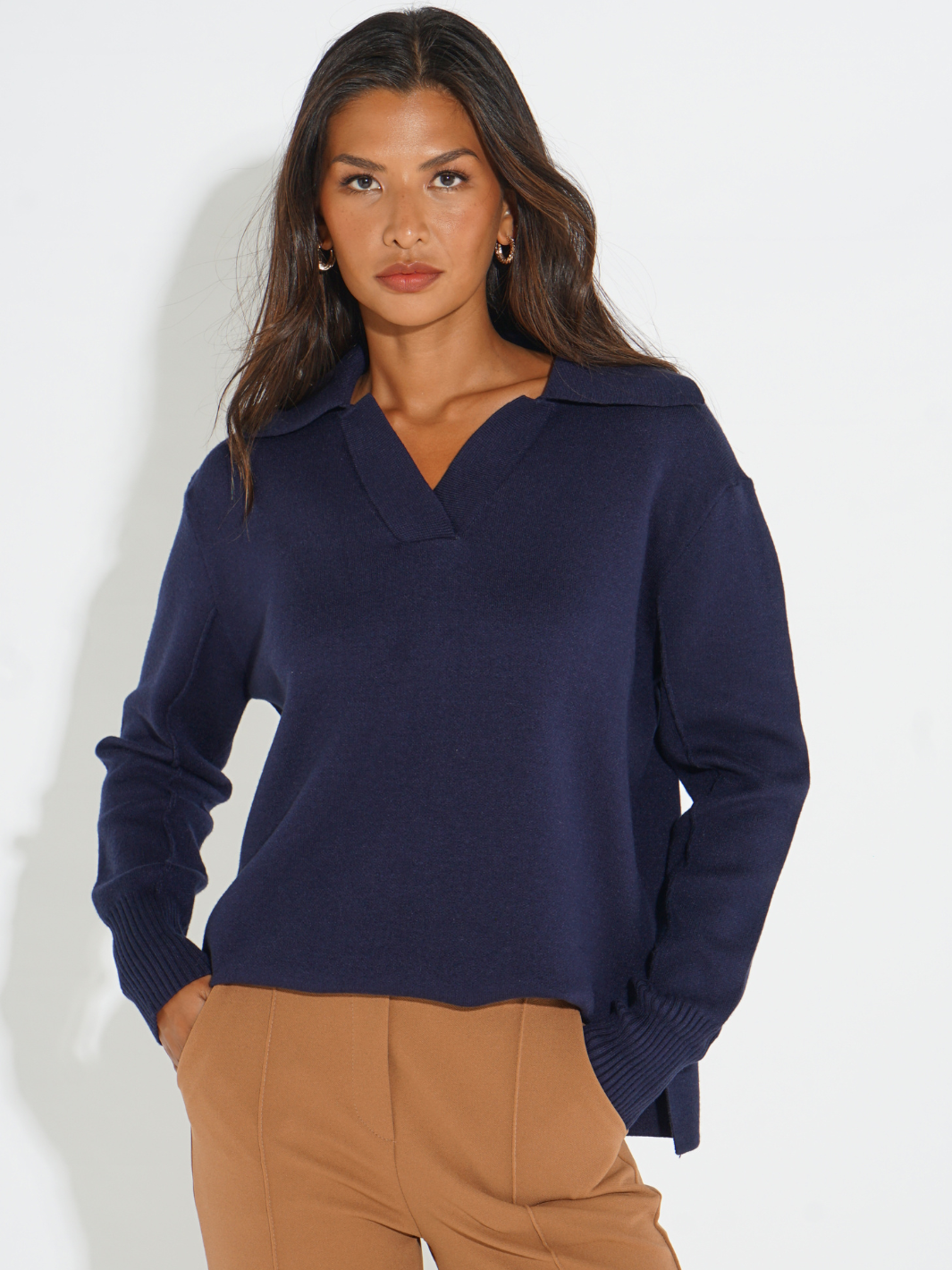 Kate & Pippa Jesse Knit Jumper In Navy-Kate & Pippa