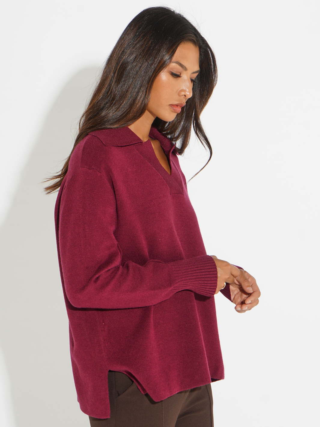 Kate & Pippa Jesse Knit Jumper In Plum-Kate & Pippa