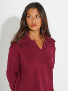 Kate & Pippa Jesse Knit Jumper In Plum-Kate & Pippa
