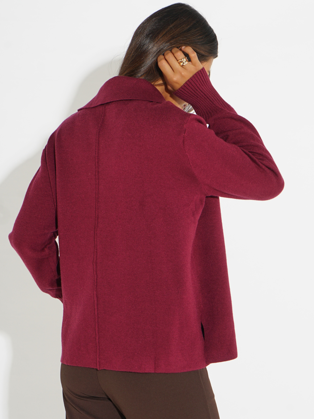 Kate & Pippa Jesse Knit Jumper In Plum-Kate & Pippa