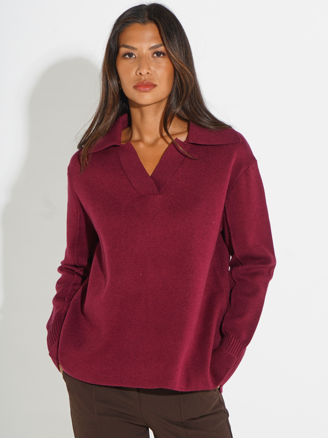 Kate & Pippa Jesse Knit Jumper In Plum-Kate & Pippa