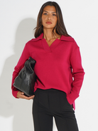Kate & Pippa Jesse Knit Jumper In Raspberry-Kate & Pippa