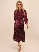 Kate & Pippa Kimber Midi Dress In Burgundy-Kate & Pippa