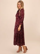 Kate & Pippa Kimber Midi Dress In Burgundy-Kate & Pippa