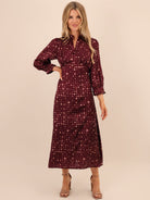 Kate & Pippa Kimber Midi Dress In Burgundy-Kate & Pippa