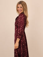 Kate & Pippa Kimber Midi Dress In Burgundy-Kate & Pippa