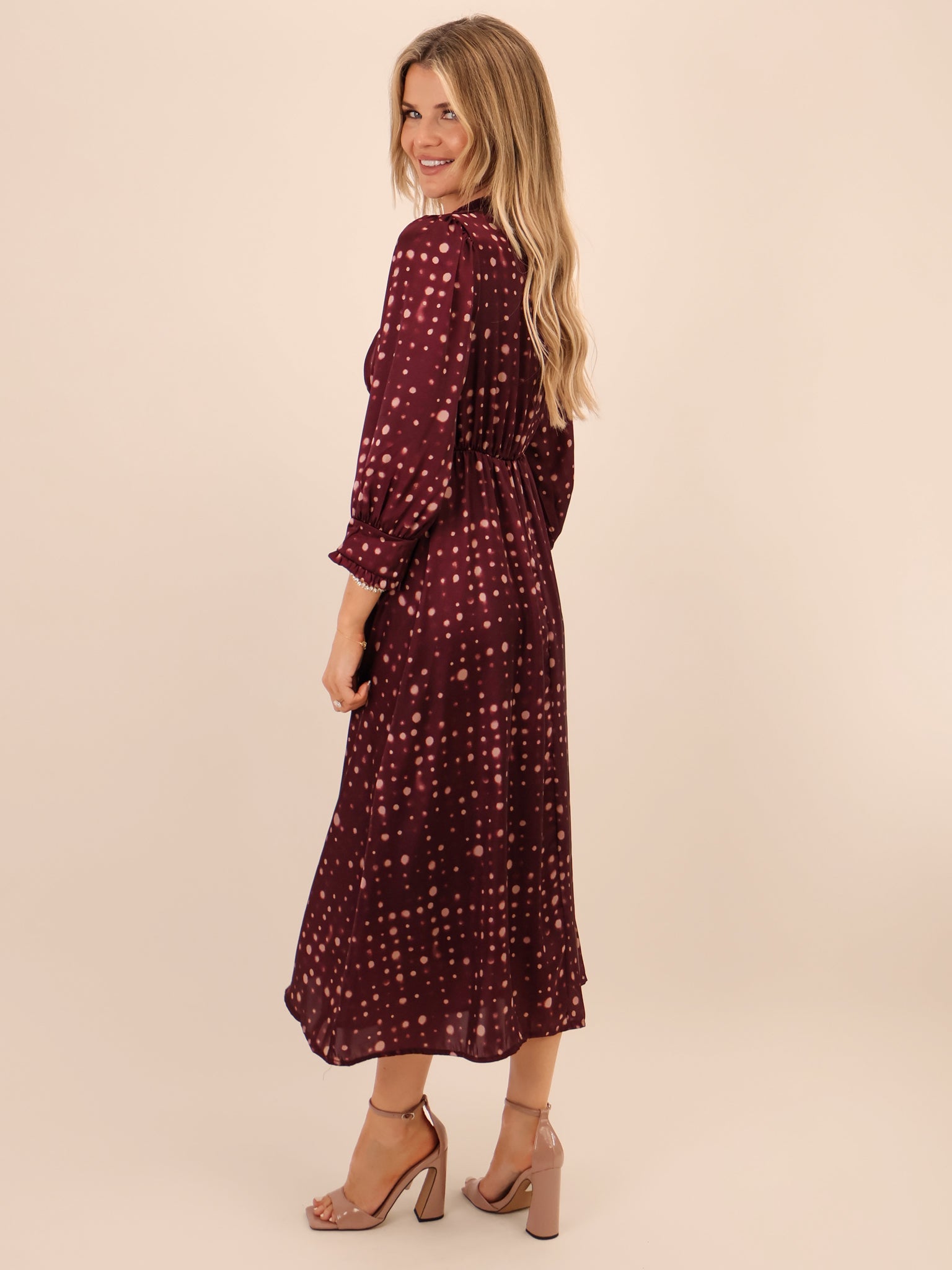 Kate & Pippa Kimber Midi Dress In Burgundy-Kate & Pippa
