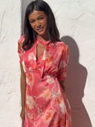 Kate & Pippa Kimber Midi Dress in Coral-Kate & Pippa