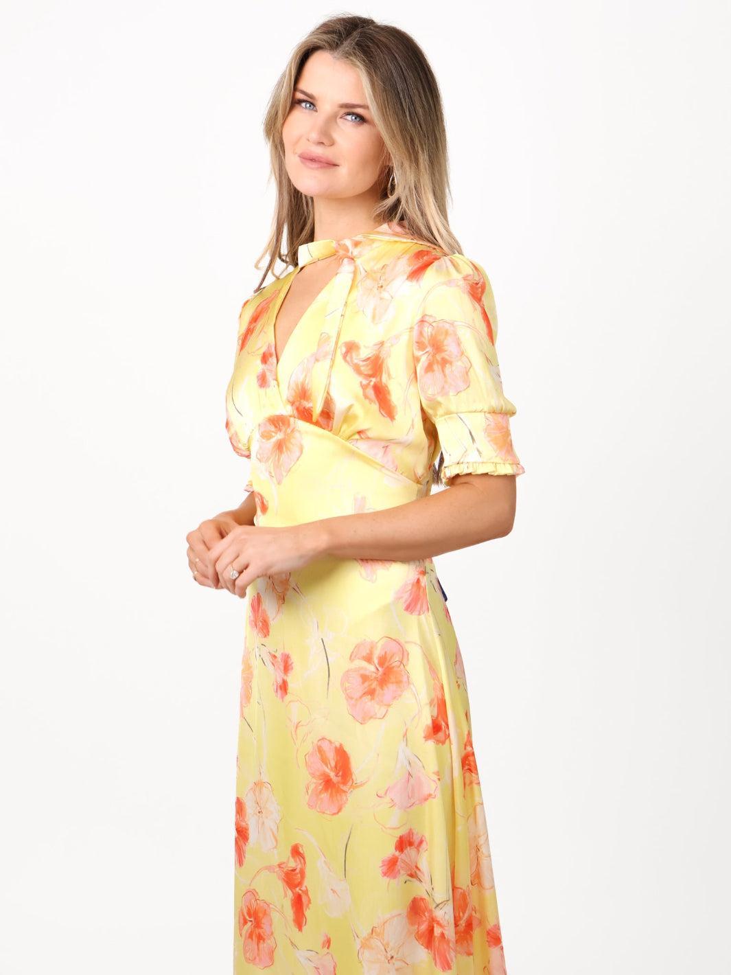 Kate & Pippa Kimber Midi Dress in Lemon-Kate & Pippa