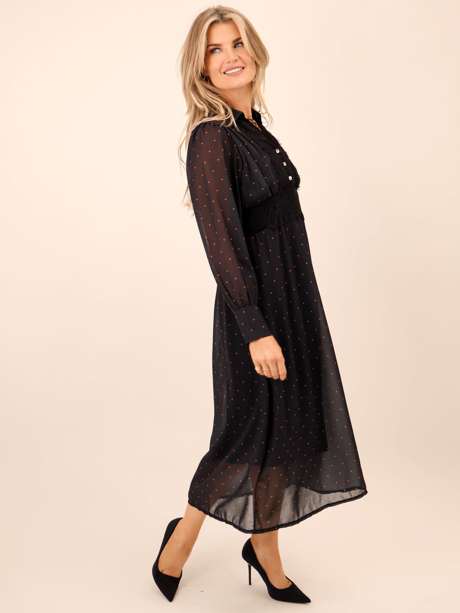 Kate & Pippa Kimi Midi Dress In Black-Kate & Pippa