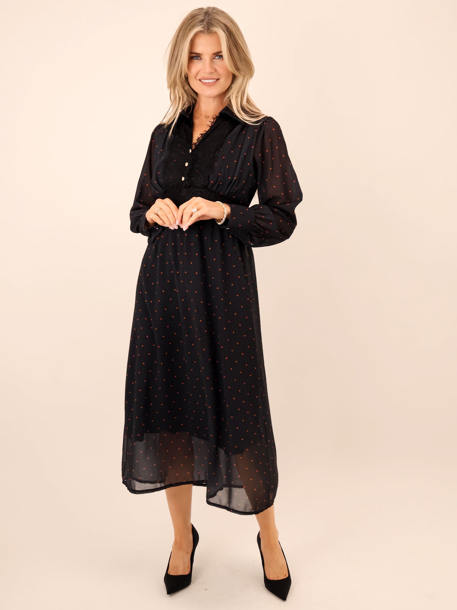 Kate & Pippa Kimi Midi Dress In Black-Kate & Pippa