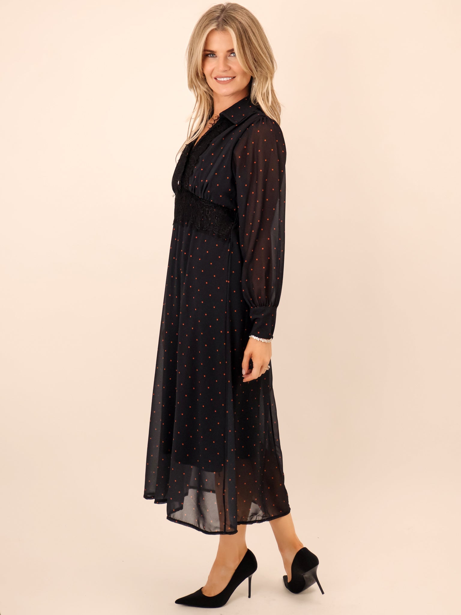 Kate & Pippa Kimi Midi Dress In Black-Kate & Pippa
