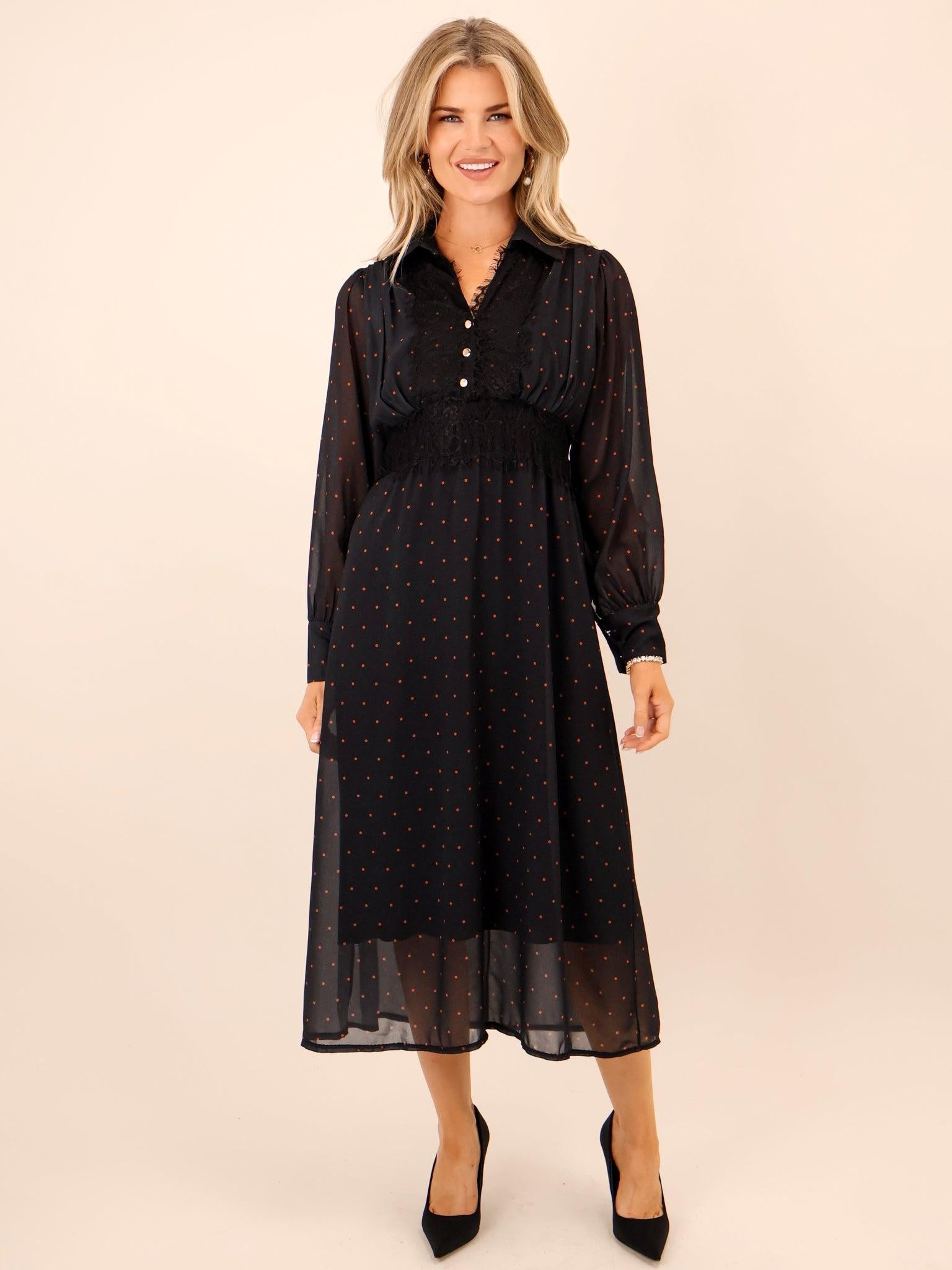 Kate & Pippa Kimi Midi Dress In Black-Kate & Pippa