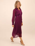 Kate & Pippa Kimi Midi Dress In Magenta-Kate & Pippa