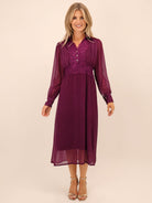 Kate & Pippa Kimi Midi Dress In Magenta-Kate & Pippa