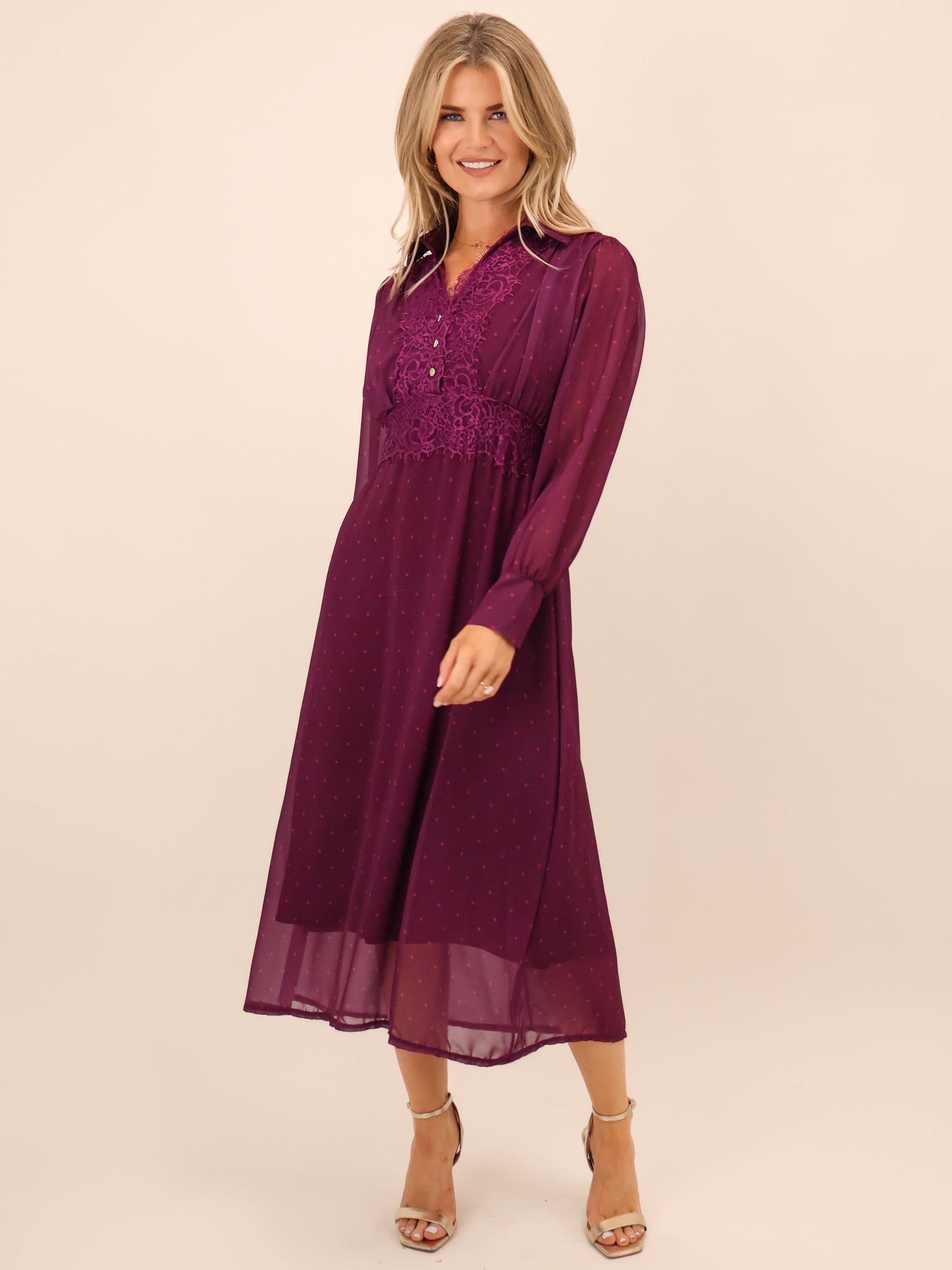 Kate & Pippa Kimi Midi Dress In Magenta-Kate & Pippa