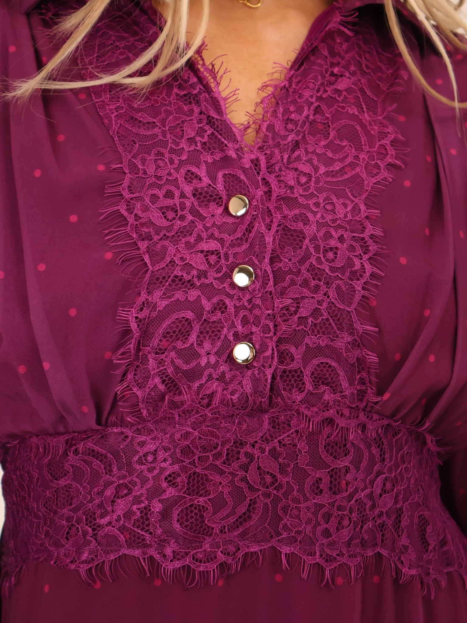 Kate & Pippa Kimi Midi Dress In Magenta-Kate & Pippa