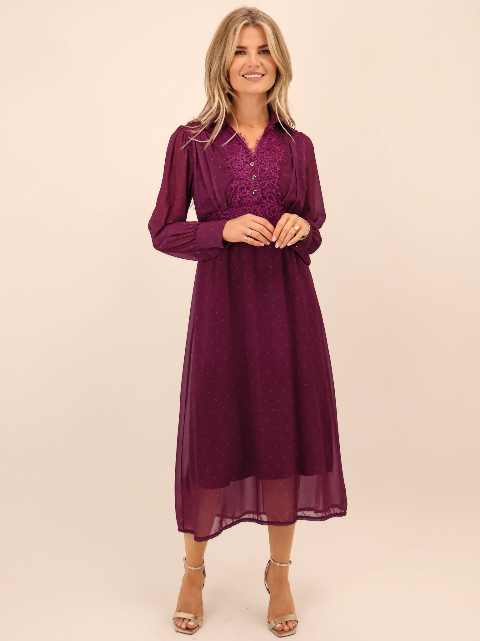 Kate & Pippa Kimi Midi Dress In Magenta-Kate & Pippa