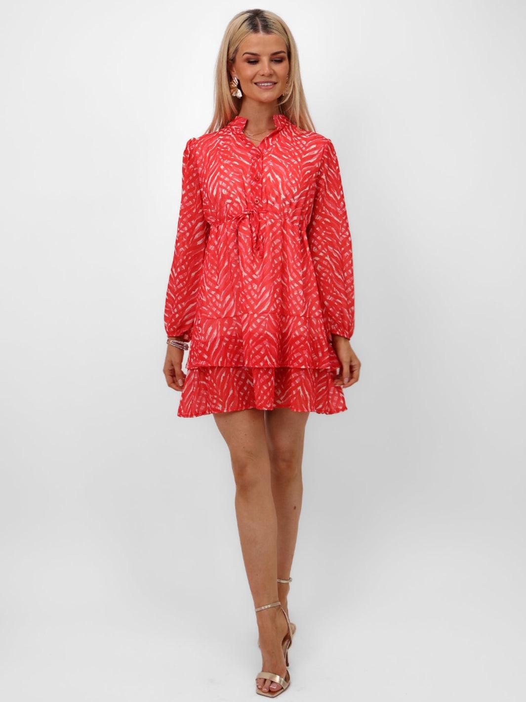 Kate & Pippa Latina Mini Dress In Coral-Kate & Pippa