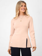 Kate & Pippa Margot Knit Top In Beige-Kate & Pippa Autumn/Winter Ladies Clothing