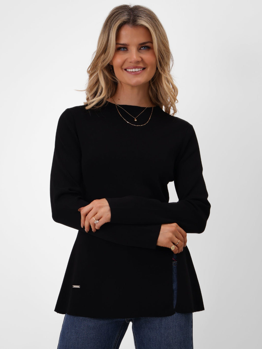 Kate & Pippa Margot Knit Top In Black-Kate & Pippa Autumn/Winter Ladies Clothing