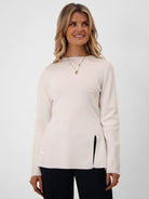 Kate & Pippa Margot Knit Top In Off-White-Kate & Pippa Autumn/Winter Ladies Clothing