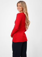Kate & Pippa Margot Knit Top In Red-Kate & Pippa Autumn/Winter Ladies Clothing