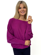 Kate & Pippa Milano Knit Jumper In Plum-Kate & Pippa