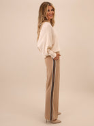 Kate & Pippa Nicks Stripe Trousers In Beige-Kate & Pippa