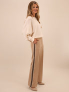 Kate & Pippa Nicks Stripe Trousers In Beige-Kate & Pippa