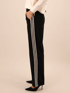 Kate & Pippa Nicks Stripe Trousers In Black-Kate & Pippa