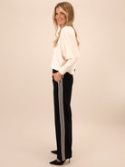 Kate & Pippa Nicks Stripe Trousers In Black-Kate & Pippa