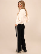 Kate & Pippa Nicks Stripe Trousers In Black-Kate & Pippa